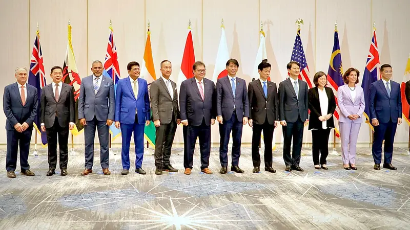 Menteri Koordinator Bidang Perekonomian Airlangga Hartarto memimpin delegasi Indonesia dalam pertemuan tingkat menteri di forum IPEF (Indo-Pacific Economic Framework) di Los Angeles, Amerika Serikat (AS). (Dok ekon.go.id)