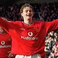 Ole Gunnar Solskjaer telah mencetak total 91 gol dalam 235 penampilan Liga Inggris selama 11 musim. Pemain asal Norwegia tersebut mengakhiri karirnya bersama MU dengan mengoleksi 12 gelar, enam diantaranya gelar Liga Inggris. (AFP/Robin Parker)