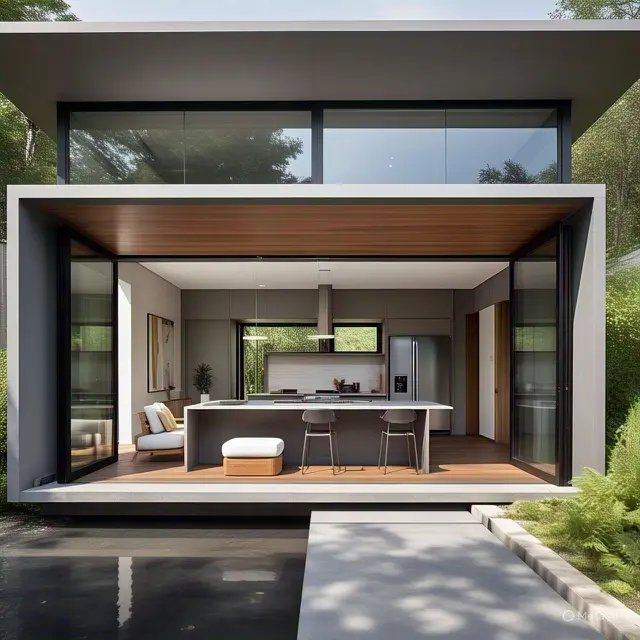 Desain Rumah Minimalis Elegan 1 Lantai dengan Dapur Luas