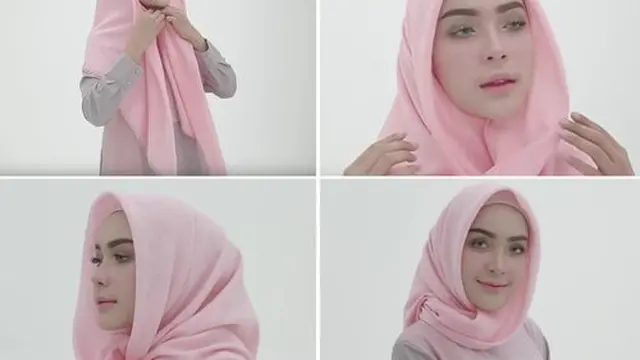 Cara pakai jilbab segiempat