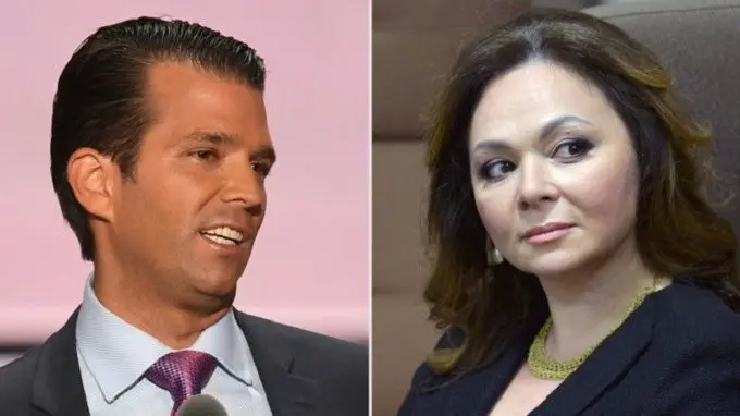 Donald Trump Jr dan pengacara Rusia Natalia Veselnitskaya (AFP)