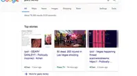 Top Stories berisi artikel hoaks mengenai penembakan Las Vegas yang sempat ada di laman pencarian Google (Sumber: The Verge)