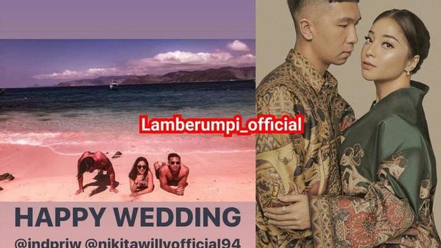 Ucapan selamat menempuh hidup baru bagi Nikita Willy dan Indra Priawan (Instagram/ Lamberumpi_official)