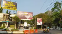 Jelang Pemilu 2024, baliho Prabowo-Gibran bermunculan di Kota Pati. (Liputan6.com/ Arief Pramono)