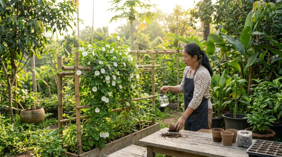Cara Menanam Bunga Telang Putih sebagai Alternatif Tanaman Rambat Berbunga