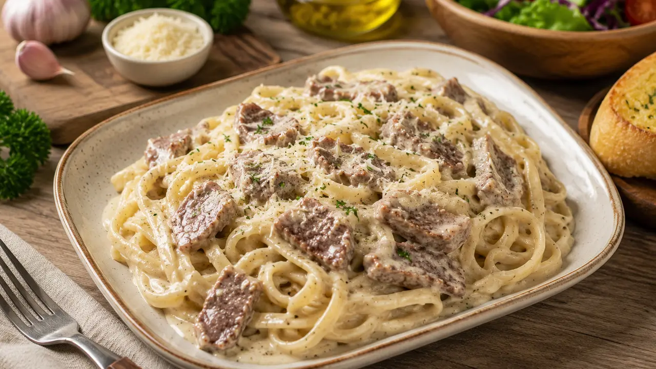 Beef Pasta Creamy dari Daging Kurban