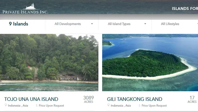 Tangkapan layar laman www.privateislandsonline.com.