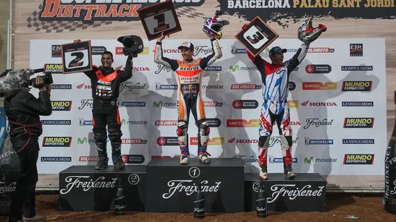 Podium Superprestigio II 2014: Marc Marquez, Jared Mees dan Kenny Noyes. (c) DTX Barcelona