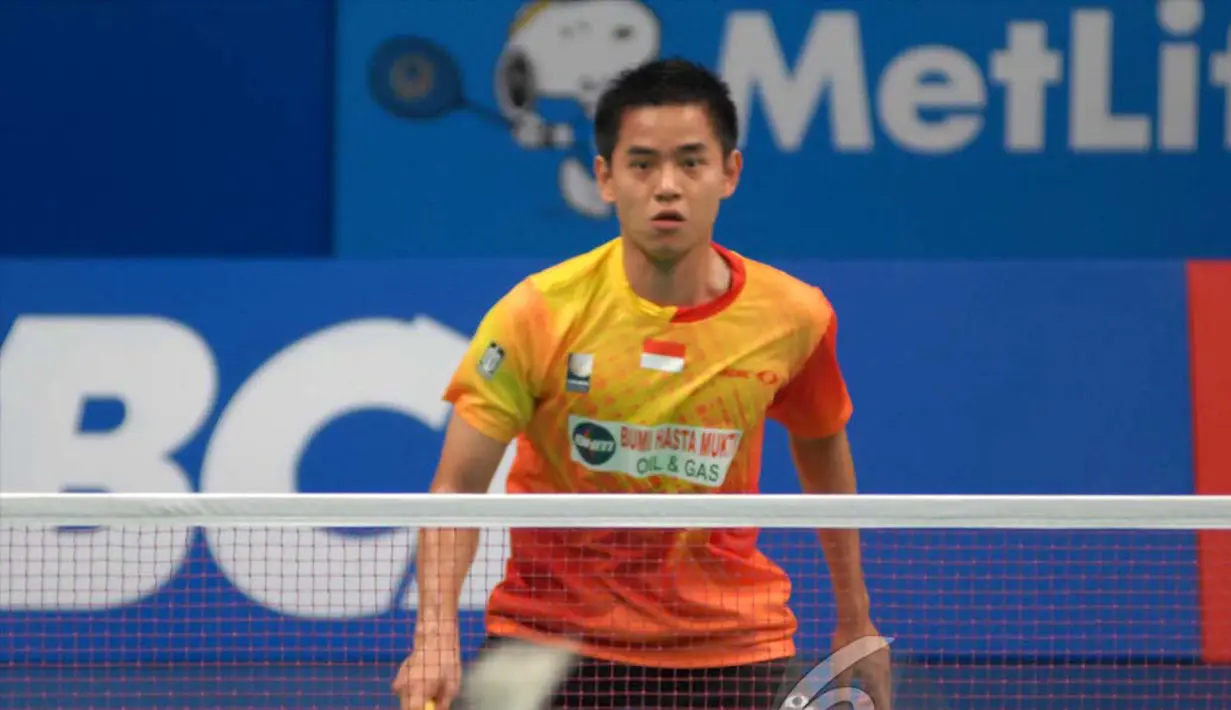 Kekalahan Simon membuat harapan Indonesia untuk memenangi sektor tunggal putra bergantung kepada Wisnu Yuli Prasetyo, Jakarta, Kamis (19/6/2014) (Liputan6.com/Miftahul Hayat)