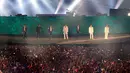 Bersama dengan iKON, Super Junior dan artis-artis lainnya menutup Asian Games 2018 dengan apik dan spektakuler. (Twitter/SJOfficial)