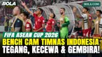 Beragam ekspresi pemain, pelatih, dan ofisial Timnas Indonesia di bench saat menghadapi Bangladesh dalam FIFA ASEAN Cup 2026. Dari ketegangan saat pertandingan berlangsung, kekecewaan ketika peluang gagal dimanfaatkan, hingga kegembiraan saat menyamb...