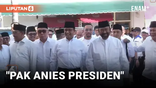 VIDEO: Datang Bersama Surya Paloh, Anies Baswedan Diteriaki Presiden Saat Tiba di Tempat Deklarasi