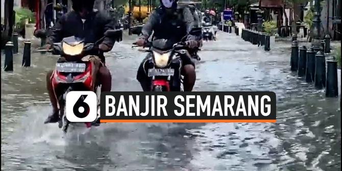 VIDEO: Banjir di Kota Lama Semarang Melumpuhkan Aktivitas Warga