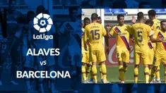 Berita motion grafis statistik Deportivo Alaves vs Barcelona pada laga terakhir La Liga 2019-2020.