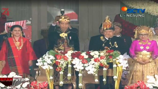 Penampilan Jokowi, Ma'ruf Amin dan Agus Yudhoyono Sebelum Upacara