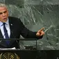 Perdana Menteri Israel Yair Lapid memberikan pidato di depan Majelis Umum PBB di New York hari Kamis 22 September 2022. (AFP)