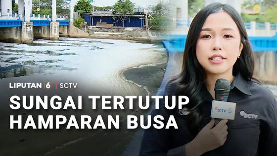 Sungai Tertutup Hamparan Busa