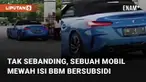 Sebuah mobil mewah yang diduga seharga Rp 1,4 miliar isi BBM bersubsidi mengundang perhatian