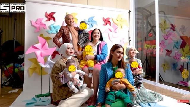 6 Gaya Pemotretan Nagita Slavina Bareng 'Geng Sultan', Kompak Ajak Buah Hati