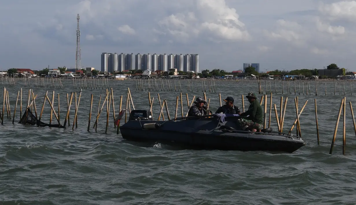 Target penyelesaian pembongkaran pagar laut dengan jarak sepanjang 30,16 km adalah selama 10 hari. (merdeka.com/Arie Basuki)