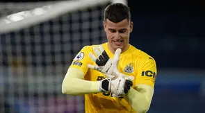 4. Karl Darlow (Newcastle United). Kiper asal Inggris berusia 30 tahun ini telah membuat 81 saves dalam 23 penampilannya selama 2070 menit. (AFP/Tim Keeton/Pool)