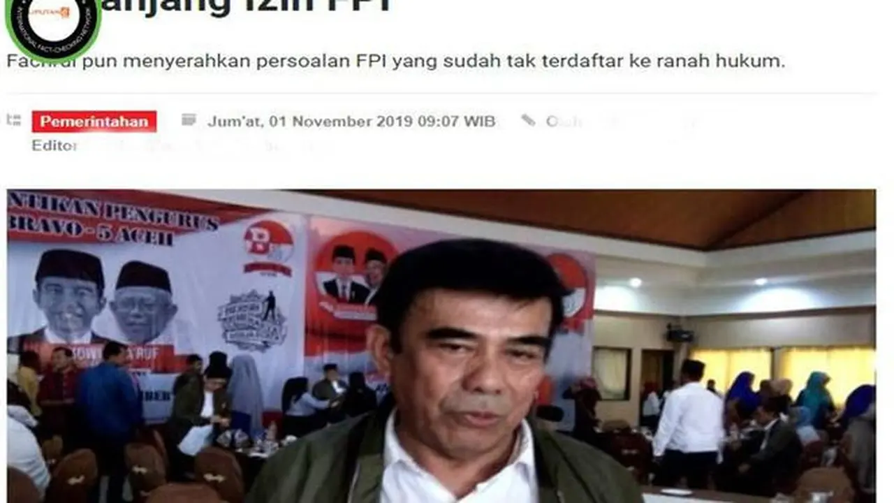 [Cek Fakta] Gambar Tangkapan Layar Foto Menteri Agama Fachrul Razi