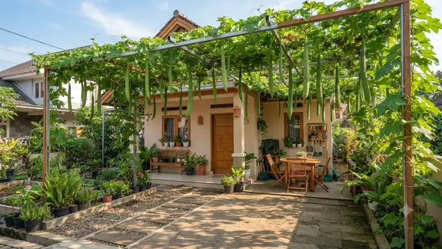 Ide Pergola dari Tanaman Sayur Rambat