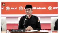 Komisi Pemilihan Umum Republik Indonesia (KPU RI) membacakan hasil rekapitulasi nasional Pemilihan Umum atau Pemilu 2024 pada Rabu (20/3/2024). (Tangkapan Layar YouTube KPU RI)