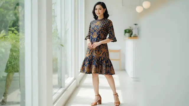Model Dress Batik Simple dan Elegan