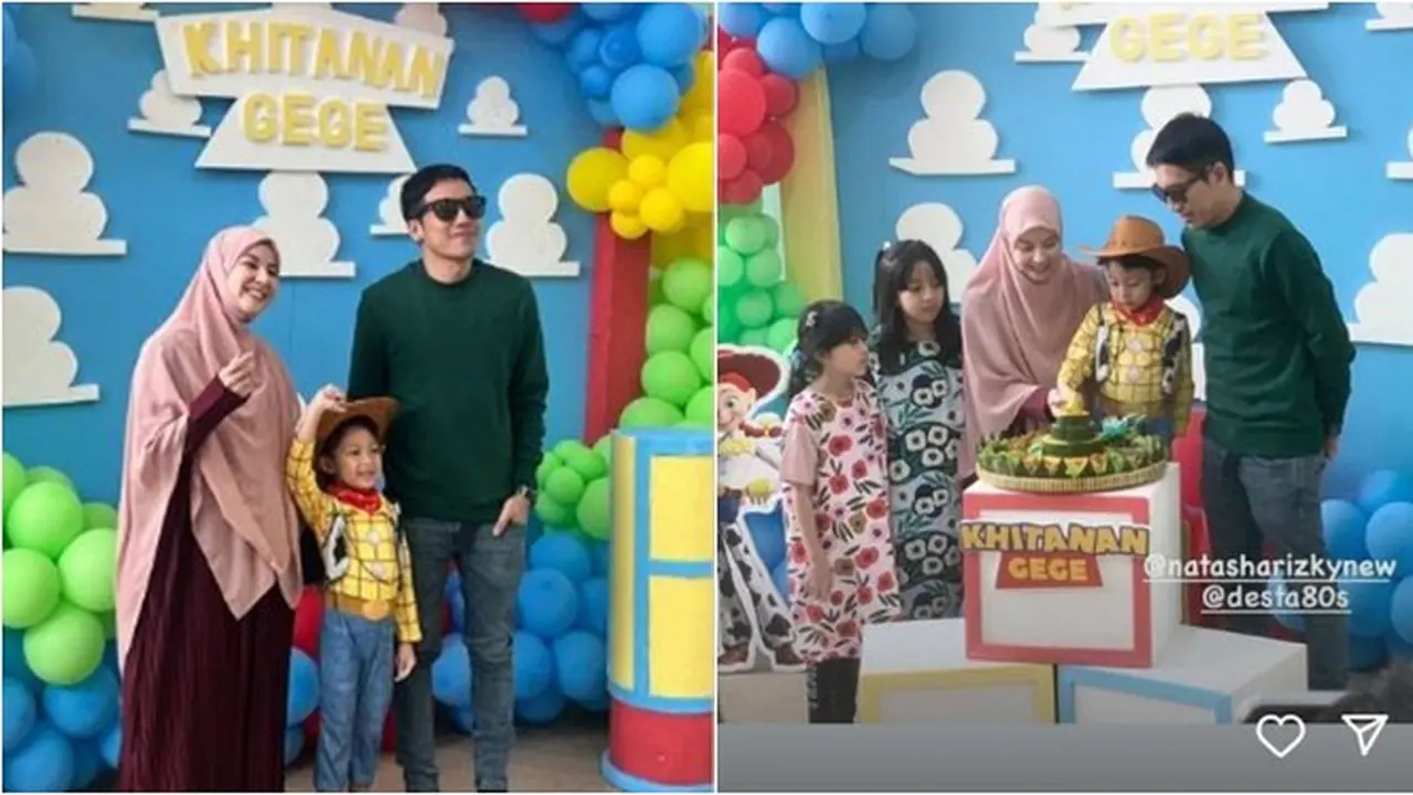 7 Potret Desta dan Natasha Rizy Gelar Syukuran Khitanan Anak, Tampil Kompak