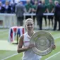 Petenis Jerman, Angelique Kerber, menjuarai Wimbledon 2018 setelah mengalahkan Serena Williams di final, Sabtu (14/7/2018). (AP Photo/Ben Curtis)