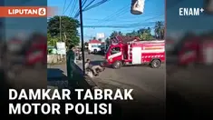 Mobil Damkar Tabrak Polisi Hingga Terpental di Gorontalo