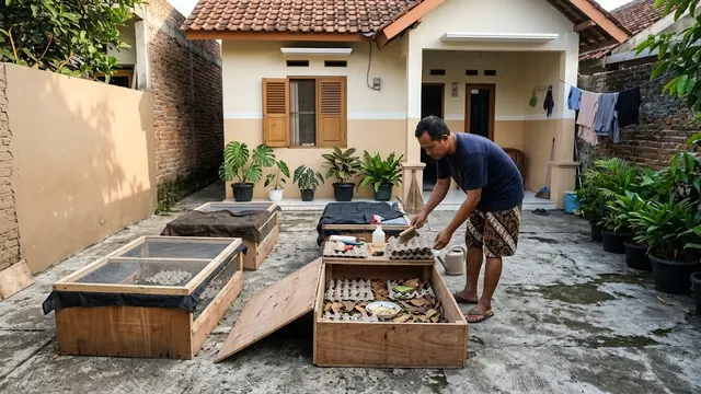 Ternak Jangkrik dalam Boks