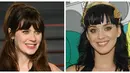 Ada juga Katy Perry dan Zooey Deschanel yang jika diamati memang sangat mirip.Terutama saat Katy menggunakan poni yang jadi ciri khas Zooey. [Lompoc Records]