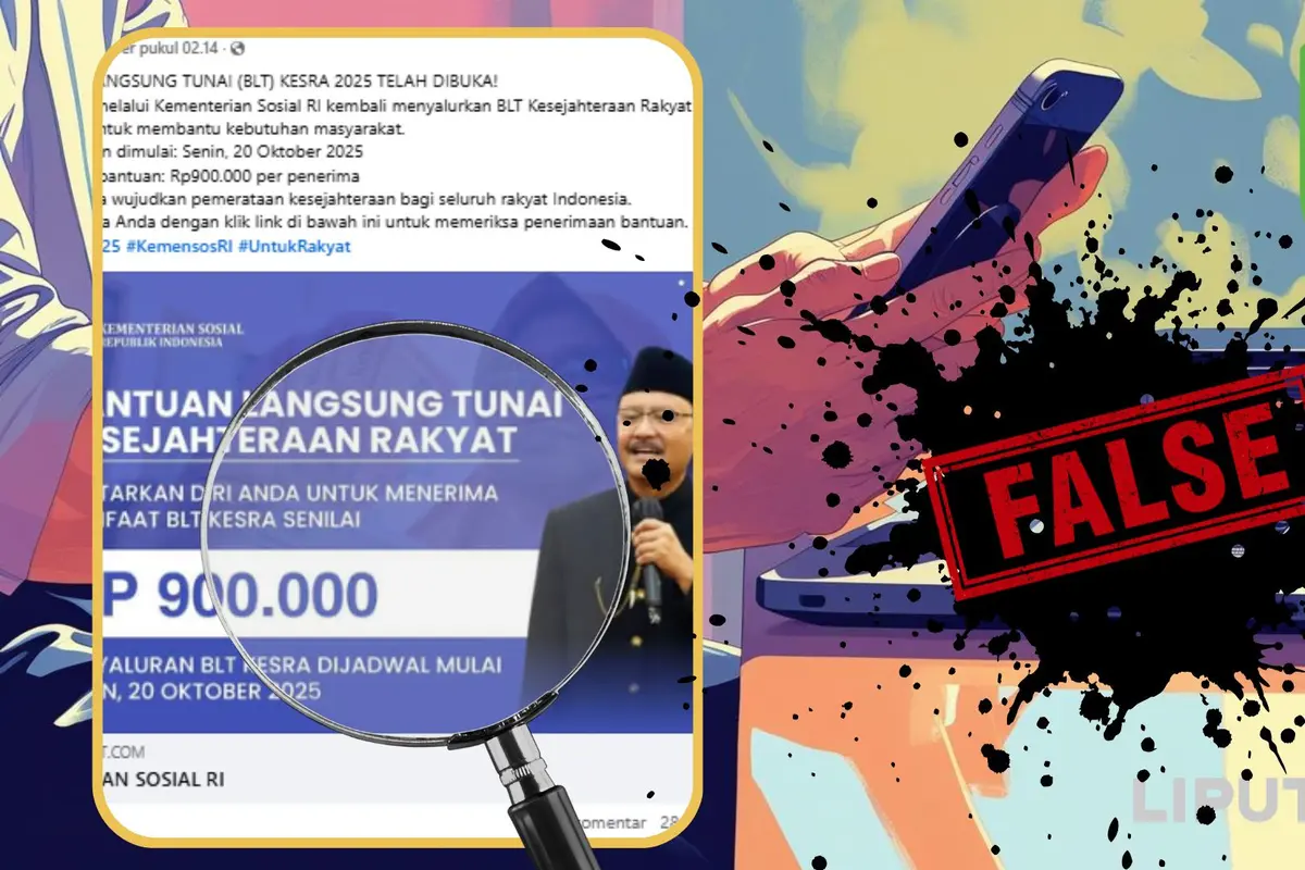 Tangkapan layar  klaim link untuk periksa status penerima BLT Kesra 2025.