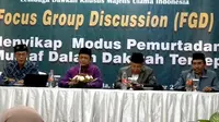 LDK MUI menyelenggarakan Focus Group Discussion (FGD) bertema “Menyikapi Modus Pemurtadan dan Mualaf Dalam Dakwah Terdepan” di Hotel Grand Cempaka, Jakarta Pusat pada Sabtu (22/10/2022). (Dok. MUI/Liputan6.com)
