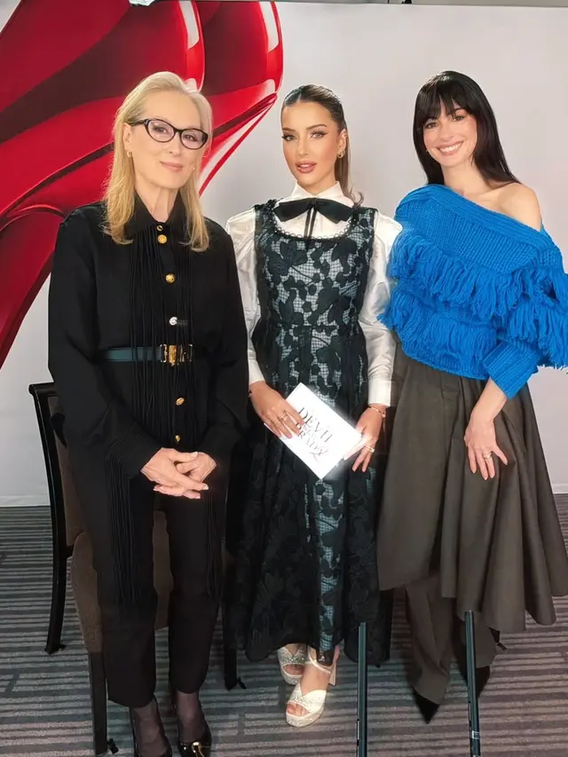 Adu Pesona Cantik Tasya Farasya, Anne Hathaway, dan Meryl Streep di Balik Interview Sekuel The Devil Wears Prada