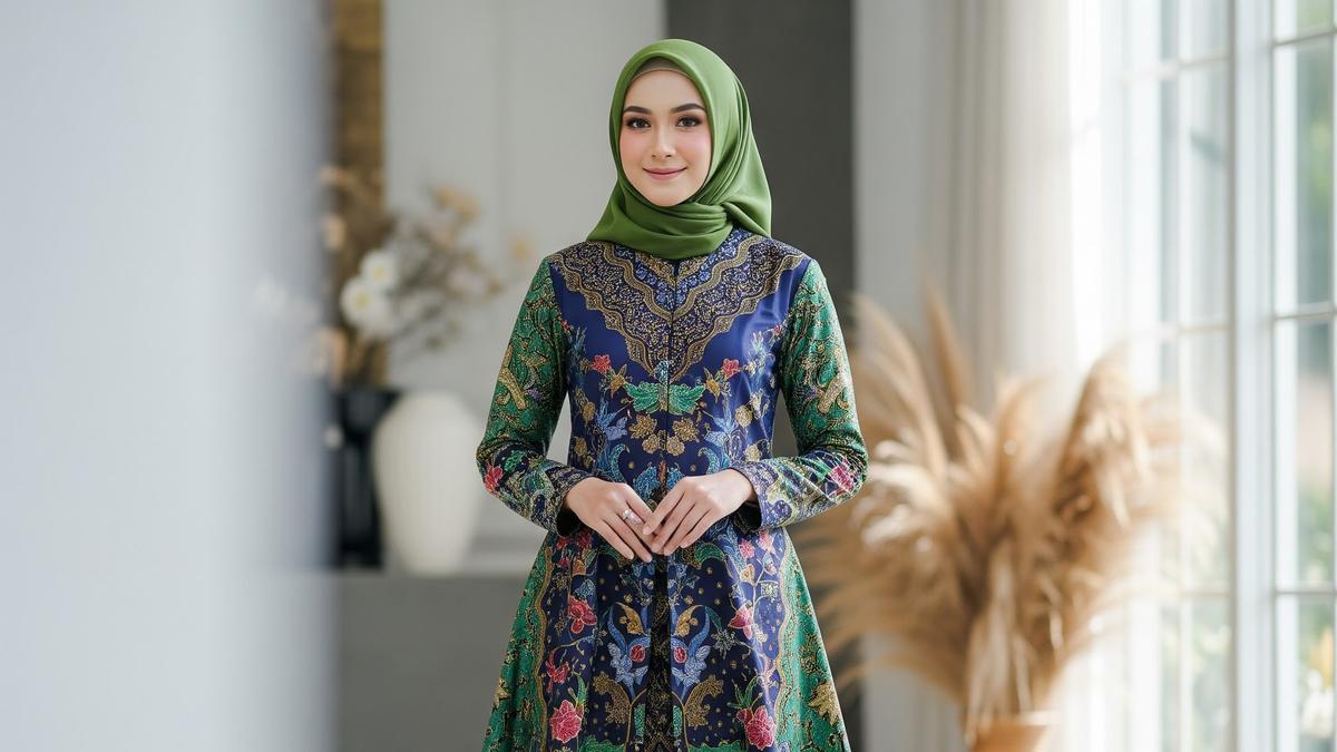 7 Model Gamis Batik Sutra Syar’i Potongan A-Line yang Elegan untuk Muslimah Modern