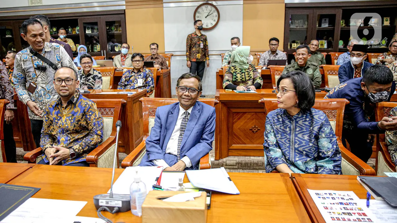 DPR Bersama Mahfud MD dan Sri Mulyani Bahas Transaksi Mencurigakan Rp 349 T
