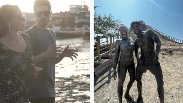 Foto Starly dengan "Mr Bombay" yang merupakan kesukaannya saat ini (kiri) dan bersama "Mr Colombia"(kanan). (Sumber: Screenshot Mirror.co.uk)