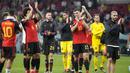 Hingga laga usai, skor 1-0 untuk kemenangan Timnas Belgia tetap bertahan. (AP/Darko Bandic)