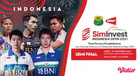 Link Live Streaming Semifinal Indonesia Open 2021 di Vidio, Sabtu 27 November 2021