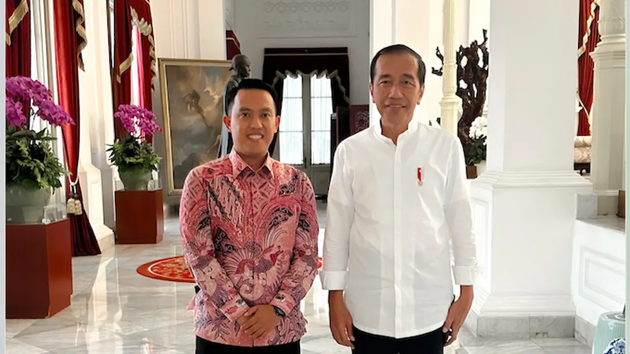 Salah satu Bakal Calon Wali Kota Bogor 2024 Sendi Fardiansyah menemui Presiden Jokowi. (Istimewa)
