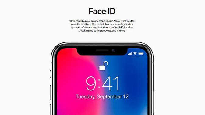 Fitur Face ID menggantikan Touch ID (Foto: Apple)