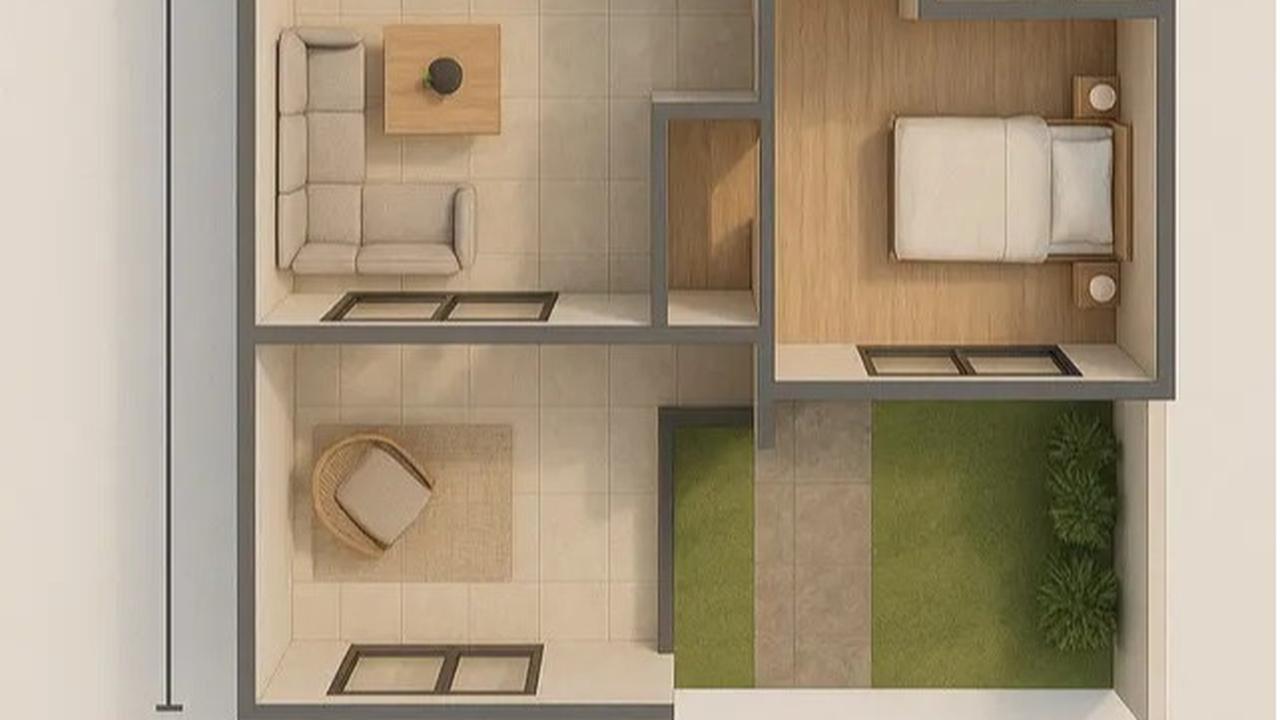 denah rumah mewah ukuran 8x15 / AI Image