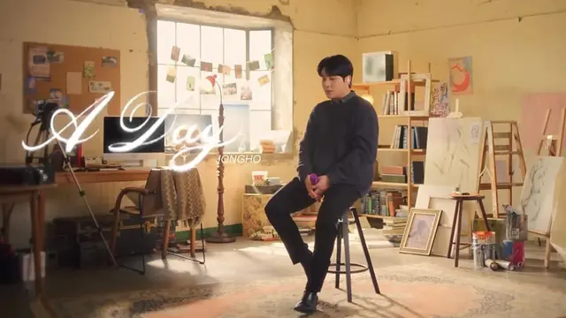 Jungho ATEEZ menyanyikan soundtrack (OST) drama berjudul "A Day". (Dok. Screenshoot YT ATEEZ Official)