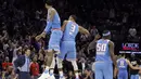 Selebrasi para pemain Sacramento Kings usai kalahkan Chicago Bulls pada lanjutan NBA basketball game di Golden 1 Center, Sacramento, (5/2/2018). Kings menang  104-98. (AP/Rich Pedroncelli)