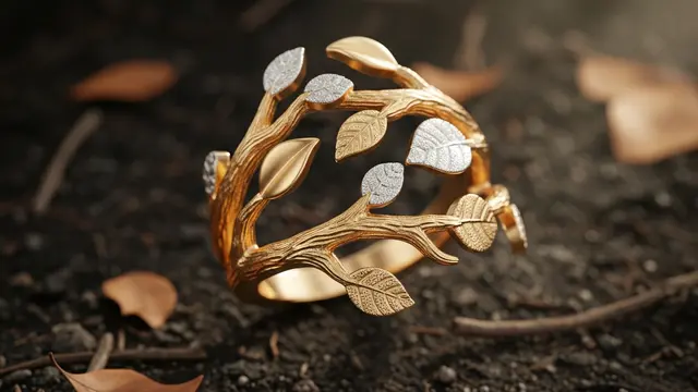 Cincin Emas Daun
