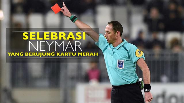 Video selebrasi bintang Barcelona, Neymar, dan empat pesepak bola lainnya yang berujung kartu merah.