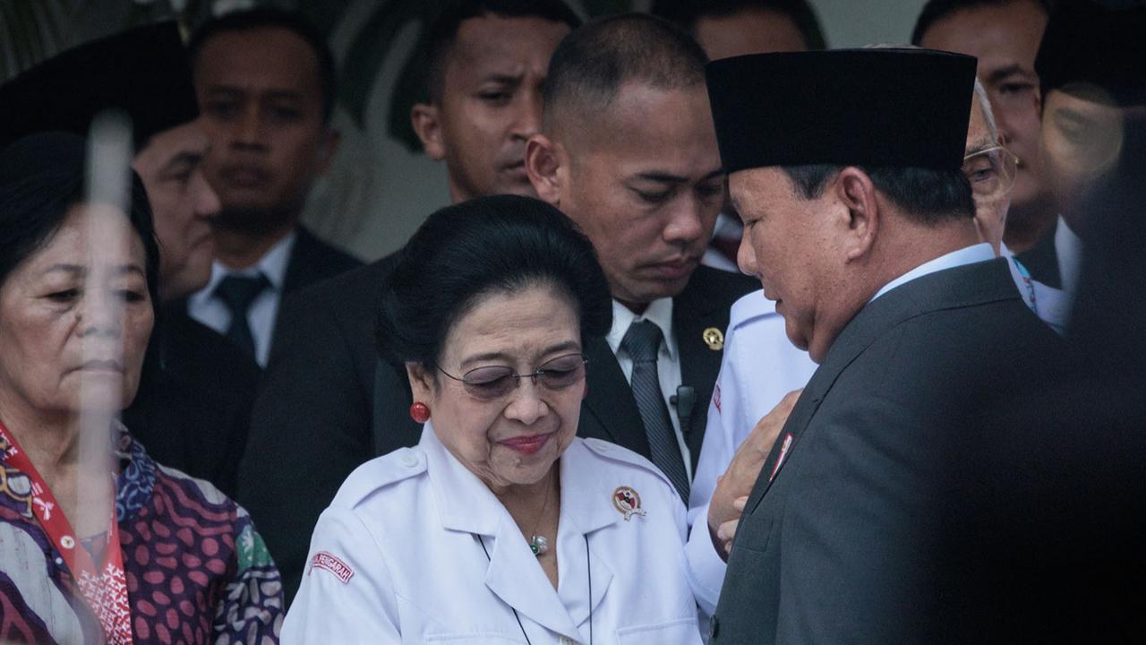 FOTO: Momen Pertemuan Prabowo, Gribran dan Megawati di Gedung Pancasila